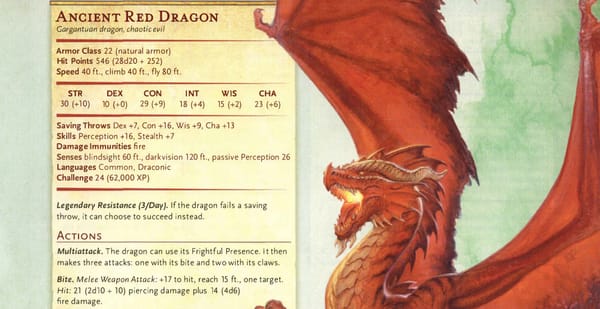 Sobre el dragón de 16 PV